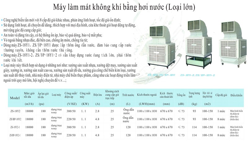 MÁY LÀM MÁT KHÔNG KHÍ BẰNG HƠI NƯỚC (LOẠI LỚN)