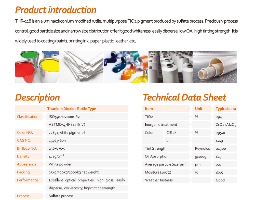 Titanium Dioxide THR-218 TDS